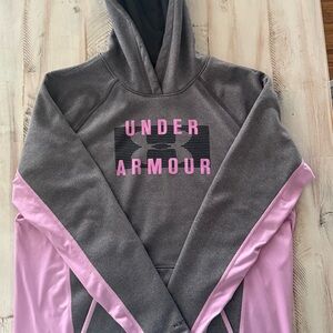 Under Armour Charcoal and Light Pink Hoodie
